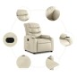 vidaXL Sillón reclinable eléctrico de cuero sintético crema