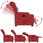 vidaXL Sillón reclinable eléctrico de cuero sintético rojo