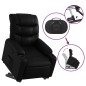vidaXL Sillón reclinable elevable cuero artificial negro vidaXL Sillón reclinable elevable cuero artificial negro