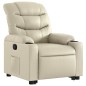 vidaXL Sillón reclinable elevable cuero artificial color crema vidaXL Sillón reclinable elevable cuero artificial color crema