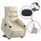 vidaXL Sillón reclinable elevable cuero artificial color crema vidaXL Sillón reclinable elevable cuero artificial color crema