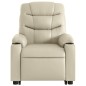 vidaXL Sillón reclinable elevable cuero artificial color crema vidaXL Sillón reclinable elevable cuero artificial color crema