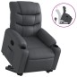 vidaXL Sillón reclinable elevable cuero artificial gris vidaXL Sillón reclinable elevable cuero artificial gris