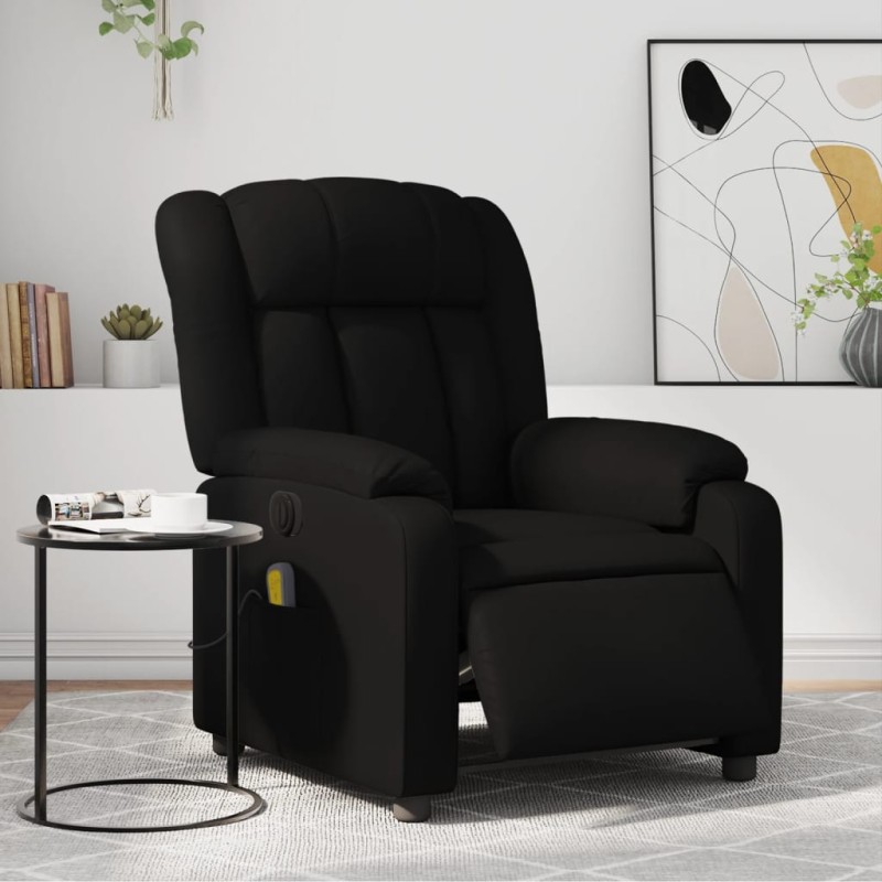 vidaXL Sillón de masaje reclinable eléctrico cuero sintético negro vidaXL Sillón de masaje reclinable eléctrico cuero sintético negro