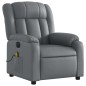 vidaXL Sillón de masaje reclinable eléctrico cuero sintético gris vidaXL Sillón de masaje reclinable eléctrico cuero sintético gris