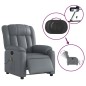 vidaXL Sillón de masaje reclinable eléctrico cuero sintético gris vidaXL Sillón de masaje reclinable eléctrico cuero sintético gris