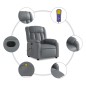vidaXL Sillón de masaje reclinable eléctrico cuero sintético gris vidaXL Sillón de masaje reclinable eléctrico cuero sintético gris