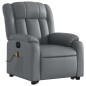 vidaXL Sillón de masaje elevable eléctrico cuero sintético gris vidaXL Sillón de masaje elevable eléctrico cuero sintético gris