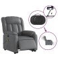 vidaXL Sillón de masaje elevable eléctrico cuero sintético gris vidaXL Sillón de masaje elevable eléctrico cuero sintético gris