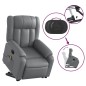 vidaXL Sillón de masaje elevable eléctrico cuero sintético gris vidaXL Sillón de masaje elevable eléctrico cuero sintético gris