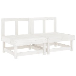 vidaXL Sofás centrales de jardín 2 uds madera maciza de pino blanco