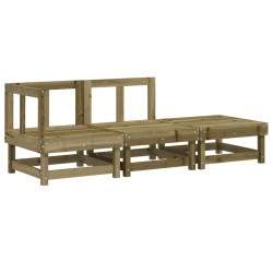 vidaXL Juego de muebles de jardín 3 pzas madera de pino impregnada