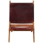 vidaXL Silla de relax plegable cuero auténtico marrón oscuro vidaXL Silla de relax plegable cuero auténtico marrón oscuro