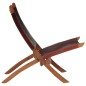 vidaXL Silla de relax plegable cuero auténtico marrón oscuro vidaXL Silla de relax plegable cuero auténtico marrón oscuro