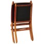 vidaXL Silla de relax plegable cuero auténtico marrón oscuro vidaXL Silla de relax plegable cuero auténtico marrón oscuro