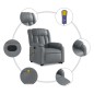 vidaXL Sillón reclinable de masaje de pie cuero artificial gris vidaXL Sillón reclinable de masaje de pie cuero artificial gris