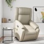 vidaXL Sillón reclinable de masaje de pie cuero artificial color crema vidaXL Sillón reclinable de masaje de pie cuero artificial color crema