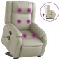 vidaXL Sillón reclinable de masaje de pie cuero artificial color crema vidaXL Sillón reclinable de masaje de pie cuero artificial color crema