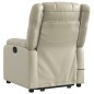 vidaXL Sillón reclinable de masaje de pie cuero artificial color crema vidaXL Sillón reclinable de masaje de pie cuero artificial color crema