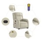 vidaXL Sillón reclinable de masaje de pie cuero artificial color crema vidaXL Sillón reclinable de masaje de pie cuero artificial color crema