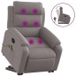 vidaXL Sillón reclinable de masaje elevable tela gris taupé vidaXL Sillón reclinable de masaje elevable tela gris taupé