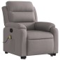 vidaXL Sillón reclinable de masaje elevable tela gris taupé vidaXL Sillón reclinable de masaje elevable tela gris taupé