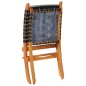 vidaXL Silla de relax plegable cuero auténtico negro vidaXL Silla de relax plegable cuero auténtico negro