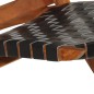 vidaXL Silla de relax plegable cuero auténtico negro vidaXL Silla de relax plegable cuero auténtico negro
