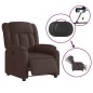vidaXL Sillón reclinable eléctrico tela marrón oscuro vidaXL Sillón reclinable eléctrico tela marrón oscuro