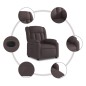 vidaXL Sillón reclinable eléctrico tela marrón oscuro vidaXL Sillón reclinable eléctrico tela marrón oscuro
