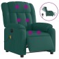 vidaXL Sillón reclinable de masaje eléctrico tela verde oscuro vidaXL Sillón reclinable de masaje eléctrico tela verde oscuro