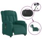 vidaXL Sillón reclinable de masaje eléctrico tela verde oscuro vidaXL Sillón reclinable de masaje eléctrico tela verde oscuro
