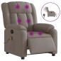 vidaXL Sillón reclinable de masaje eléctrico tela gris taupe vidaXL Sillón reclinable de masaje eléctrico tela gris taupe