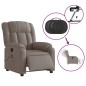 vidaXL Sillón reclinable de masaje eléctrico tela gris taupe vidaXL Sillón reclinable de masaje eléctrico tela gris taupe