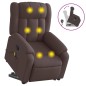 vidaXL Silla de masaje reclinable de pie de tela marrón oscuro vidaXL Silla de masaje reclinable de pie de tela marrón oscuro