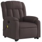 vidaXL Silla de masaje reclinable de pie de tela marrón oscuro vidaXL Silla de masaje reclinable de pie de tela marrón oscuro