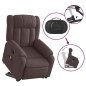 vidaXL Silla de masaje reclinable de pie de tela marrón oscuro vidaXL Silla de masaje reclinable de pie de tela marrón oscuro