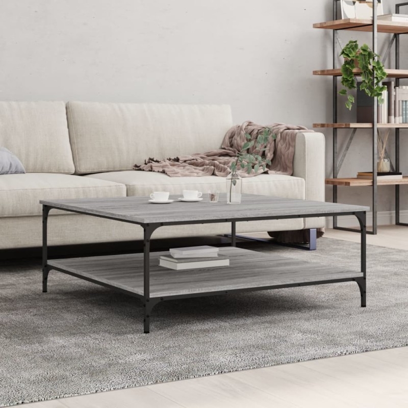 vidaXL Mesa de centro madera de ingeniería gris Sonoma 100x100x40 cm vidaXL Mesa de centro madera de ingeniería gris Sonoma 100x100x40 cm