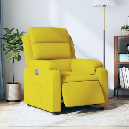 vidaXL Sillón reclinable eléctrico de terciopelo amarillo