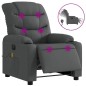 vidaXL Sillón reclinable de masaje eléctrico tela gris oscuro vidaXL Sillón reclinable de masaje eléctrico tela gris oscuro