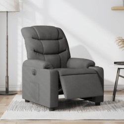 vidaXL Sillón reclinable eléctrico de tela gris oscuro