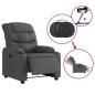 vidaXL Sillón reclinable eléctrico de tela gris oscuro vidaXL Sillón reclinable eléctrico de tela gris oscuro