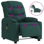 vidaXL Sillón reclinable de masaje eléctrico tela verde oscuro vidaXL Sillón reclinable de masaje eléctrico tela verde oscuro
