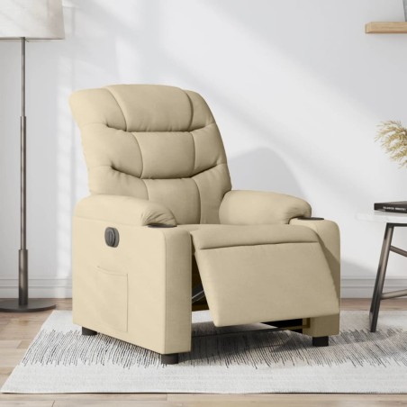 vidaXL Sillón reclinable eléctrico de tela crema