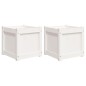 vidaXL Jardineras de exterior 2 unidades madera maciza de pino blanco vidaXL Jardineras de exterior 2 unidades madera maciza de pino blanco