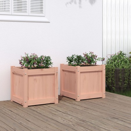 vidaXL Jardineras de jardín 2 unidades madera maciza Douglas