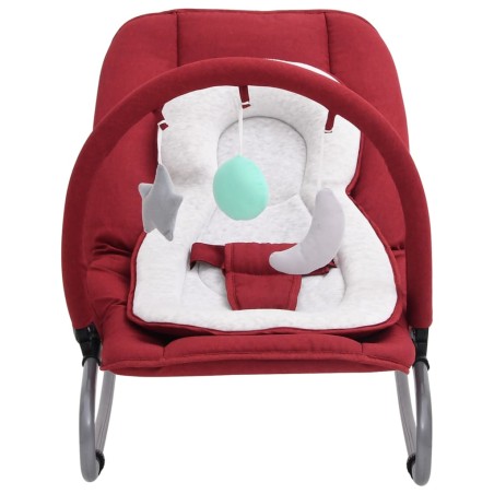 vidaXL Hamaca mecedora para bebés de acero rojo