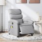 vidaXL Sillón reclinable de masaje eléctrico tela gris claro