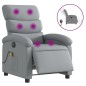vidaXL Sillón reclinable de masaje eléctrico tela gris claro