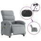 vidaXL Sillón reclinable de masaje eléctrico tela gris claro